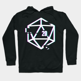 Glitched d20 | Roleplaying Board Game Graphic Hoodie